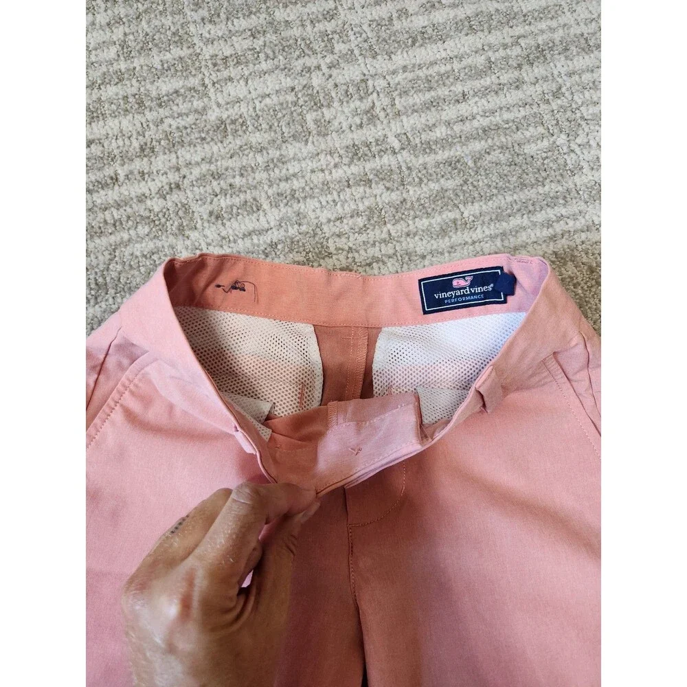 Vineyard Vines Performance Club Boy's Salmon Pink Chino Shorts Size 8